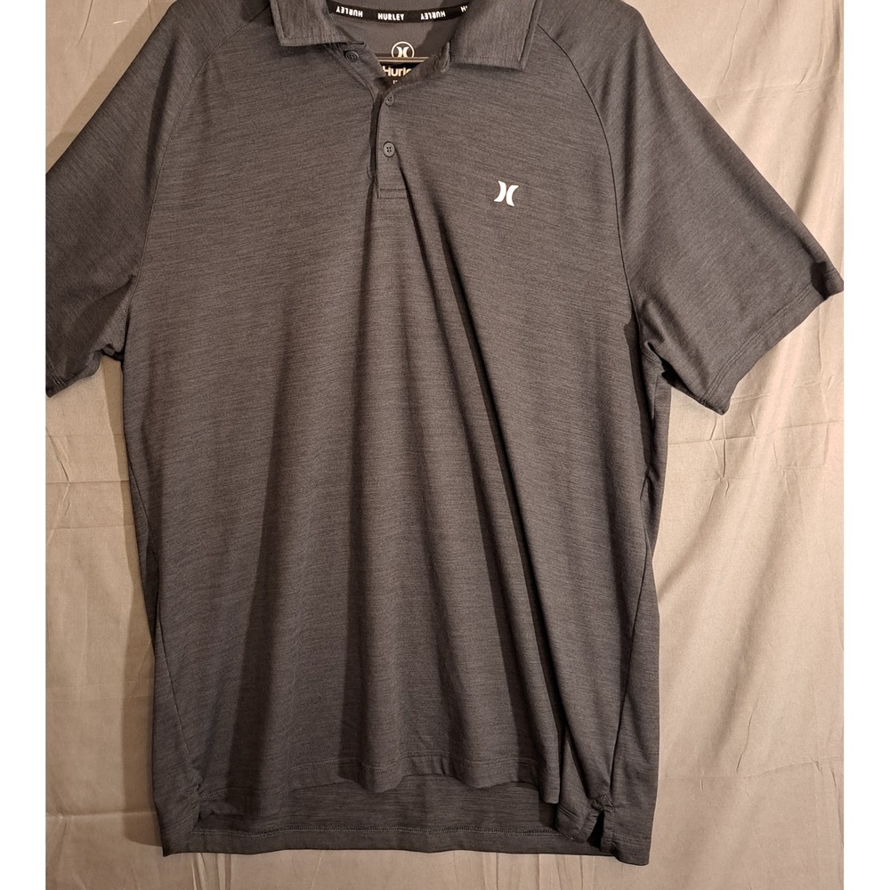 Hurley Performance Polo Shirt Mens Size Large Gray